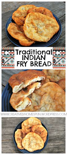 traditional fry bread is served on a plate with the words traditional fry bread above it