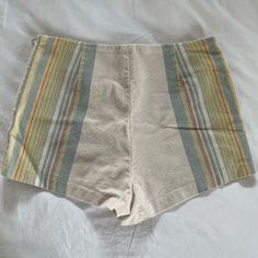 Adorable Free People Shorts. High Waisted & Tight Fit. Never Worn. Fitted Beige Summer Shorts, Fitted Cream Bottoms For Vacation, Fitted Cream Casual Shorts, Casual Fitted Cream Shorts, Retro Beige Cotton Bottoms, Cream High-waisted Fitted Shorts, Cream Fitted High-waisted Shorts, Beige Cotton Bottoms For Day Out, Cream Fitted Shorts For Day Out