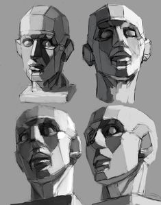 several different angles of the head of a man