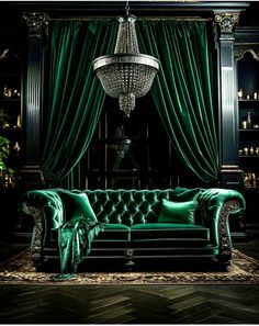 Slytherin Room, Dark Academia Interior, Gothic Living Room, Speakeasy Decor, Dark Luxury, Gothic Interior, Creepy Houses, Fantasy Rooms, Dark Home Decor