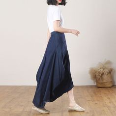 "★★ FEATURES 70% cotton, 30% terylene Linen skirt Elastic back waist Two big pockets Asymmetrical skirt Long Linen skirt High low skirt Maxi skirt Perfect for summer,spring,autumn Wash by hand or machine with cold water ★★ The model's height approx 165cm (5′5″) with the 84cm (33\") bust, 66cm (26\") waist. She is wearing a size XS ★★ Please select custom order according to the follow situation Request similar length effect as model wear Your height is not between 155cm and 175cm Your weight is not between 47kg-77kg ★★ Get your size in Size Chart with your body measurement https://www.etsy.com/listing/794055682 ★★ Warmly Note: 1 ) : Please confirm your shipping address! If you wish to ship the item to a different address, please send me a message immediately after purchase. We can't change Baggy Spring Midi Skirt, Summer Asymmetrical Maxi Skirt With Pockets, Baggy Cotton Bohemian Skirt, Bohemian Baggy Cotton Skirt, Spring Baggy Lined Maxi Skirt, Baggy Long Blue Skirt, Baggy Blue Long Skirt, Blue Baggy Long Skirt, Casual Asymmetrical Maxi Skirt With Gathered Detail