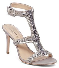 Imagine Vince Camuto Price Dress Sandals Bedazzled Open Toe Heels For Spring, Embellished Sandals For Spring Wedding, Embellished Sandals For Wedding In Spring, Elegant Sandals For Prom In Spring, Spring Bedazzled Open Toe Heels, Glamorous Rhinestone Slingback Sandals, Elegant Silver Slingback Sandals For Summer, Embellished High Heel Sandals For Spring, Glamorous Summer Slingback Sandals