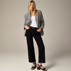 High-rise slim wide jean in 1996 semi-stretch Versatile High Rise Flare Jeans For Fall, Chic High Rise Jeans For Everyday, Versatile Wide Leg Jeans With Five Pockets, High Waist Flare Jeans For Work, Elegant High Rise Relaxed Fit Jeans, Mid-rise Wide Leg Pants For Everyday Fall Wear, Trendy Wide Leg Flare Jeans For Fall, Chic Mid-rise Flare Jeans For Everyday, Everyday Cropped Leg Bottoms For Fall