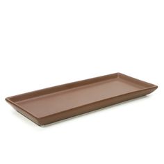 a brown tray on a white background