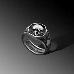 Explore our Mens Skeleton Skull Memento Mori Silver Ring design and find the perfect & unique rings for man gift. Our 925k handmade silver rings high-quality and very detailed . The ring is coated with oxide to emphasize the details of handmade engraving * ★Item Details * Material : 925K Sterling Silver * Total weight : 21 Gram ( For 10 USA Size) * Ring Diameter : 2.2 Cm (0.86 inches) ✔ Ready to Ship in 1-2 Business Days ✔ Shipped to the Worldwide 1-5 business days with free shipping. ✔ The prod Adjustable Skull Rings With Symbolic Style, White Gold Skull Jewelry For Promise Ring, Symbolic Skull Ring Gift Open Ring, Symbolic Skull Ring Gift, Symbolic Skull Ring With Open Design, Symbolic Skull Open Ring As Gift, Classic Skull Ring Gift, Sterling Silver Skull Ring For Promise, Adjustable Round Skull Ring For Anniversary