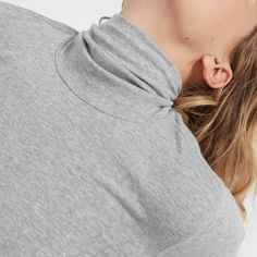 Women’s Pima Micro Rib Turtleneck | Everlane Casual Solid Turtleneck With Thumbholes, Casual Turtleneck With Thumbholes, Turtleneck Top With Ribbed Cuffs, Long Sleeve Turtleneck For Layering With Ribbed Neckline, Solid Color Turtleneck Top With Ribbed Cuffs, Solid Turtleneck With Ribbed Funnel Neckline, Turtleneck Tops With Ribbed Cuffs For Layering, Fitted Cotton Turtleneck With Long Sleeves, Fitted Cotton Long Sleeve Turtleneck