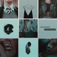 a collage of photos with rings, sweaters and other things in them that are being used as jewelry