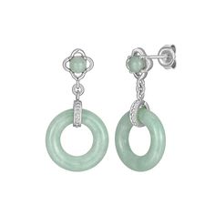 Add an elegant finishing touch to any ensemble with these Dynasty Jade sterling silver open circle jade drop earrings. Click on this JEWELRY & WATCHES GUIDE to learn about fit, styles, materials and more! Add an elegant finishing touch to any ensemble with these Dynasty Jade sterling silver open circle jade drop earrings. Click on this JEWELRY & WATCHES GUIDE to learn about fit, styles, materials and more! FEATURES Length: 28.74 mm x 14.97 mm Backings: post Nickel safe Metal: sterling silver Pla Elegant Jade Round Pendant Jewelry, Round Jade Jewelry With Matching Earrings, Elegant Jade Hoop Earrings, Elegant Oval Jade Jewelry, Formal Round Jade Jewelry, Modern Jade Gemstone Jewelry, Modern Oval Jade Jewelry, Elegant Open Circle Jewelry With Polished Finish, Elegant Green Circular Earrings