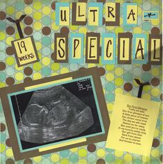 an image of a poster with words and pictures on the wall above it that says utltra special