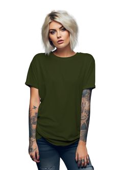 Infuse your wardrobe with rugged charm with our Olive Green Original BoyFriend tee. This tee blends laid-back style with military-inspired flair, featuring a slouchy yet structured fit. Crafted from 100% airlume cotton jersey, it offers unmatched softness and durability. Whether you're exploring the great outdoors or enjoying a casual day out, the Olive Green Boy Friend tee adds a touch of adventure to your look. Elevate your style with this versatile piece that's perfect for any urban or outdoo Green Military Style T-shirt With Crew Neck, Green Military Crew Neck T-shirt, Green Military Style Crew Neck T-shirt, Green Military Crew Neck Top, Khaki Military Crew Neck Top, Green Military Style Short Sleeve Top, Khaki Military Top With Relaxed Fit, Military Style Green Tops For Streetwear, Super Mini Dress