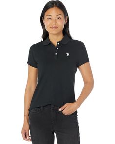 U.S. POLO ASSN. Short Sleeve Small Pony Solid Pique Polo Shirt | 6pm U.s. Polo Assn., Polo Shirt Women, Pique Polo Shirt, Discount Shoes, Shirt Women, Polo Shirt, On Sale, Quick Saves, Clothes