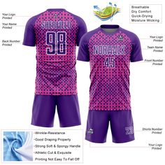 Order the jersey with special name & number you want from our shop, making a vibrant look on the field or daily life! Features: 1. Material: Made from 100% polyester wicking knit with 95% polyester / 5% spandex wicking pinhole mesh 2. Jerseys with sublimation printed name and numbers 3. Moisture-wicking fabric has spongy handle, good draping property and elasticity as well as good dimensional stability and wrinkle-resistance 4. Breathable & Quick-Drying 5. Athletic Cut & Exquisite stitching not Pink Jersey With Sublimation Print For Sports Season, Sporty All-over Print Jersey, Pink Sports Jersey With Sublimation Print, Fitted Jersey Sublimation Design For Sports Season, Sportswear Jersey With Sublimation Print, All Over Print Jersey For Sports Events, All-over Print Jersey For Sports Events, Fitted Training Jersey With Sublimation Print, Fitted Short Sleeve Jersey With Sublimation Print