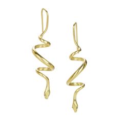 Gabriella Kiss 18k Spiral Snake Drop Earrings | Quadrum Gallery Spiral Snake, Gabriella Kiss, Hudson Valley Ny, All Band, Diamond Eyes, Snake Earrings, Hudson Valley, Chain Pendants, Snakes