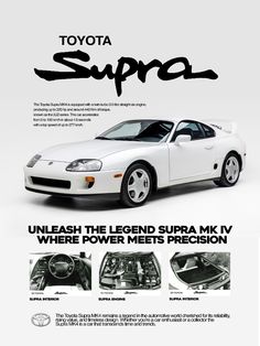 the toyota supra is shown in this advertisement