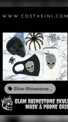 Halloween Costumes For Family, Skull Makeup, Halloween Party Diy, Halloween Table, Holiday Jewelry, Silver Rhinestone, Diy Halloween Decorations