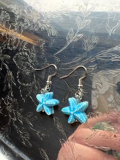 Handmade blue starfish earrings Blue Starfish, Starfish Earrings, Starfish, Jewelry Earrings Dangle, Etsy Earrings, Dangle Drop Earrings, Dangle Earrings, Handmade Items, Jewelry Earrings