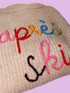 a knitted pillow with the words appreciable skin written on it