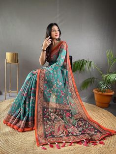 Designer Cotton silk Kalamkari Saree for women, Rich Look Indian Traditional Extra Ordinary Designer Print Saree,Saree readymade USA, Ship from USA, Designer wedding saree, Saree new collection 2024, Festive wear saree for women, Saree blouse unstitch USA, Saree blouse readymade USA --------------------------------- S A R E E ● D E T A I L S --------------------------------- ● Petticoat : On request Extra Charges ● Fabric : Kalamkari Pure Soft Silk Cotton Saree ● Blouse : Matching Unstitched Piece ● Occasion : Wedding, Party, Festive, Functions Or All Occasions  ● Includes : 1 Saree, 1 Blouse Piece ● Saree length : 5.5 meter ● Blouse piece : 0.8 meter ● Wash Instruction:- Dry Clean Only 👉🏻 Premium quality Product with Fine Finishing. 👉🏻 Gift for Women. 👉🏻 If You Want Stitched Blouse. Women's Saree Blouse With Meenakari, Luxury Pre-draped Saree With Kalamkari Print For Wedding, Luxury Elegant Saree With Kalamkari Print, Luxury Kalamkari Print Blouse For Festive Occasions, Luxury Kalamkari Print Choli For Saree, Luxury Kalamkari Print Saree Set, Luxury Multicolor Blouse Piece With Kalamkari Print, Luxury Cotton Silk Saree With Traditional Patterns, Luxury Kalamkari Print Pre-draped Saree For Puja