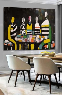 Large Fluorescent Human Silhouette Wall Art Abstract Graffiti Figure Oil Painting Original Human Artwork Black Family Art, Bright Abstract Art, People Paintings, Abstract People, Silhouette Wall Art, Color Abstract, Desert Art, Linen Canvas, Large Abstract