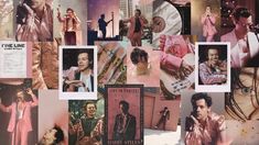 a collage of photos with people and music