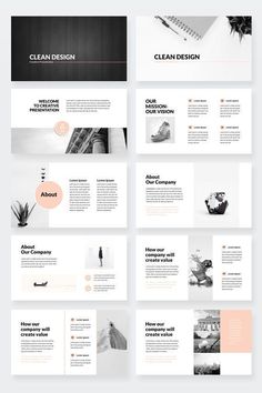 an image of a white and black presentation template