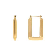 Hazel Earrings (6646925983857) Rectangular Gold Hoop Earrings For Formal Occasions, Classic Gold Plated Rectangular Earrings, Tarnish Resistant Yellow Gold Rectangular Earrings, Rectangular Yellow Gold Huggie Earrings, Yellow Gold Rectangular Earrings, Rectangular Yellow Gold Plated Earrings, Trendy Tarnish-resistant Metal Huggie Earrings, Yellow Gold Plated Rectangular Earrings, Rectangular 14k Yellow Gold Hoop Earrings