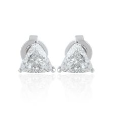 Real H/SI Trillion Diamond Solitaire Stud Earrings 14k White Solid Gold 0.87 Ct. Trillion Diamonds, Solitaire Studs, Earrings Diamond, White Solid, Diamond Stud, Diamond Clarity, Diamond Earrings Studs, Diamond Solitaire, Diamond Studs