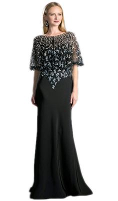 Be the delight of everyones eyes in this long formal dress by Cinderella Divine CZ0013. This long dress brandishes in a bateau neckline with sleeves. The bodice is heavily decorated with beads and sequins and has a zipper closure. The smooth skirt runs in full length hem and finishes in a sweep train. Look immaculately gorgeous in this dress by Cinderella Divine. Style: cidi_CZ0013 Category: Mother Of The Bride Details: Mid-sleeves, Beads, Sequins, Sheath skirt, Sweep train, Zipper closure Lengt Cinderella Divine, Long Formal Dress, Modern Vintage Fashion, Elegant Party Dresses, Stunning Gowns, Women Formals, Bateau Neckline, Gowns Of Elegance, Mom Dress