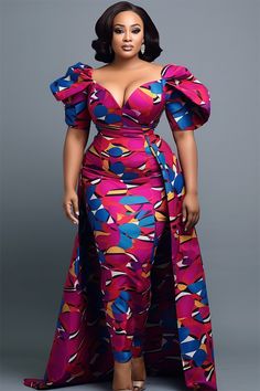 Xpluswear Design Plus Size Mother Of The Bride Elegant Champagne 3/4 Sleeve Peplum Satin Two Piece Dress Set African Formal Skirt Dress, African Dresses For Women Skirts, Ankara Dress Bridesmaid, Ankara Mother Of The Bride, African Dress Sewing Patterns Ankara, Ghana Women Fashion, Mother Of The Bride Ankara Dresses, Puff Sleeve Ankara Dress, African Wedding Guest Outfit Classy Woman Dresses