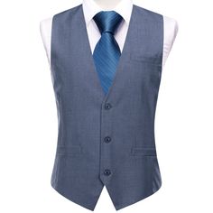 High Quality Vest Brand: ties2you Button closure Formal Suit Vest : High Quality Material, The material of vest is soft and lightweight. No fading, no distortion, anti-wrinkle and smooth, is not easy to pilling. Important : This dress vest sizes are not same as US size. Please check the size chart carefully on product page. Excellent Design : Business vest is designed with classic V-neck, The back adjustable Waistcoat offers a more accurate fit, makes you stand out in the crowd. Match Tips : Nec Business Vest, Work Vest, Bow Tie Shirt, Dress Vest, Formal Suit, Tuxedo Suit, Formal Suits, Blue Solid, Suit Vest