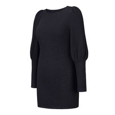 Black Knit Slim Fit Long Sleeve Bodycon Dress Elegant Knit Bodycon Dress For Winter, Knitted Bodycon Sweater Dress, Chic Long Sleeve Knit Bodycon Dress, Chic Knit Long Sleeve Bodycon Dress, Elegant Knit Bodycon Sweater Dress, Chic Knit Bodycon Sweater Dress, Chic Knit Bodycon Dress With Long Sleeves, Elegant Long Sleeve Knit Bodycon Dress, Elegant Fitted Knitted Mini Dress