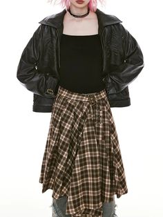 Casual Checked Retro Pleats Retro Flare Skirt – ARCANA ARCHIVE Arcana Archive, Flare Skirt, Pleated Skirt, Skirt