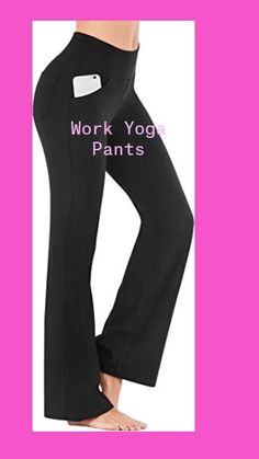 Work Pants For Women, Bootleg Pants, Yoga Pants Girls, Yoga Pants With Pockets, Warm Pants, Flared Leggings, Waist Workout, Bootcut Pants, Long Trousers