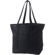 This iconic Lands' End canvas tote is designed to withstands the test of time, featuring durable, reinforced details. Wide felled seams allow it to stand upright, keeping contents inside Water-resistant base and trim Pockets inside keep your smaller items easy to find and secure Neatly-stitched seams give it a clean look 26"W x 10.25"D x 17"H Handle: 14'' drop Exterior: 1 slip pocket Interior: 3 slip pockets, 1 snap pocket, key ring Water repellentCONSTRUCTION & CARE Cotton canvas Spot clean Imp Black Travel Canvas Bag With Canvas Lining, Black Canvas Bag For Travel With Canvas Lining, Black Canvas Bag With Canvas Lining For Travel, Black Canvas Bag For Travel, Black Cotton Shoulder Bag With Canvas Lining, Black Tote Shoulder Bag With Canvas Lining, Outdoor Large Capacity Cotton Bag, Black Canvas Travel Bag With Reinforced Handles, Black Rectangular Canvas Bag With Canvas Lining