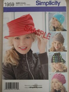 Hat Sewing, Fleece Hats, Hat Patterns To Sew, Trendy Hat, Fleece Hat, Slouch Beanie, Hat Patterns, Simplicity Sewing, Simplicity Sewing Patterns