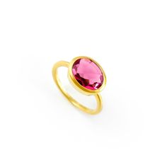 "You'll fall in love with the deep red color of this Ruby Quartz ring. This is a perfectly sized oval to compliment any collection. Popular as a birthday gift for those July babes and Ruby lovers alike. This is a natural stone that is lab-dyed a red-magenta color. This translucent stone is beautifully faceted and bezel set in a 925 sterling silver band or plated with 18k vermeil gold. Gemstone is approximately 8 x 12mm. Band has 925 stamp on inside. Please note that each ring is handmade and the Ruby Ring With Round Cut Gemstone For Gift, Elegant Large Stone Ruby Ring Gift, Elegant Ruby Ring With Large Stone For Gift, Red Birthstone Ring With Round Stone For Gift, Ruby Birthstone Ring With Round Stone For Gift, 14k Gold Ring With Large Stone For Gift, 14k Gold Rings With Large Stone For Gift, Faceted Ruby Round Rings, Faceted Ruby Ring For Anniversary