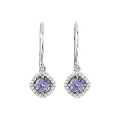 Genuine Tanzanite & Diamond Dangle Earrings in 14k White Gold Black Diamond Earrings Studs, Black Diamond Studs, Tanzanite Diamond, Gold Beauty, Diamond Dangle Earrings, Gold Bracelet For Women, Bow Jewelry, Ladies Diamond Rings, Gold Diamond Earrings