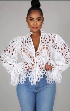 Asymmetrical Blouse, White Lace Top, Summer Blouses, Boho Maxi Dress, Odessa, Lace Blouse, Flared Sleeves, Elegant Fashion, Casual Outfit