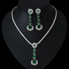 Experience the charm of the Cubic Zirconia Necklace and Earring Party Jewelry Set, perfect for pageants and parties. The sparkling cubic zirconia stones and the matching necklace and earrings design make it a standout piece for your attire. Elevate your style and make a statement with this fashionable and timeless jewelry set.
– This bridal several cubic zirconia gemstone necklace set is perfect for adding elegance to any bridal ensemble. – Made with high-quality materials, this set includes a Fine Jewelry Sets With Cubic Zirconia For Party, Party Jewelry Sets With Diamond Accents In Cubic Zirconia, Fine Jewelry Sets With Sparkling Stones For Party, Party Jewelry Sets In Diamond White Cubic Zirconia, Party Jewelry Sets With Rhinestones And Cubic Zirconia, Cubic Zirconia Jewelry In Diamond White, Fine Jewelry Sets In Diamond White For Party, Dazzling Party Jewelry Sets With Diamond Accents, Formal Jewelry Sets With Cubic Zirconia Jewels