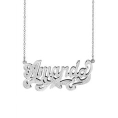 This double-plate nameplate necklace is a standout 3D design that jumps from its setting creating dimension and drama. A stylish script spells out your, or the lucky recipient of this gift\'s, name, up to 12 characters. Your personalization is highlighted by a textured, diamond accented tail that swirls below and above each letter. Hand crafted using 14K Gold over Sterling Silver and fastened to an 18" Link Chain, this double-plate nameplate necklace is a striking piece of name jewelry, especially custom made just for you or the special someone in your life. Size: one size.  Gender: female.  Age Group: adult. Name Plate Necklace, Nameplate Necklace, Plate Necklace, Name Jewelry, Life Size, Name Plate, Name Necklace, 3d Design, Beading