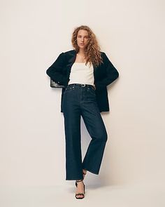 J.Crew: High-rise Slim Wide Jean In 1996 Semi-stretch For Women Usa Swimming, Hair Wrap Scarf, Trench Dress, J Crew Men, Color Crush, Wide Jeans, Jcrew Women, Suit Shop, Wide Leg Denim