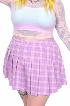 Sugar Fairy Shorts | My Violet Bloomer Shorts, Checked Skirt, Boutique Studio, Ruffle Bloomers, Closet Colors, Pastel Plaid, Valentine Dress, Plaid Pleated Skirt, Harajuku Outfits