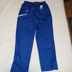 Brand: Adidas Style: Team Sports Woven Pants Color: Collegiate Royal Blue/ White Size: Small Has Zippers On The Legs, Drawstring At The Waist And Two Front Hand Pockets And One Pocket On The Right Leg. Nwt. No Box. Pet And Smoke Free Home Bin#234 Adidas Cotton Gym Pants, Adidas Joggers With Pockets For Sports, Adidas Sportswear Sweatpants With Pockets, Adidas Sports Pants Full Length, Adidas Jogging Pants With Pockets, Adidas Sportswear Pants With Moisture-wicking, Adidas Full Length Sports Pants, Adidas Moisture-wicking Sportswear Pants, Adidas Sports Bottoms With Side Pockets