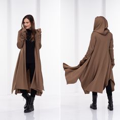 "This asymmetrical and modern cloak with a hood has two side pockets, a super comfy hood, and thumbholes for a fabulous look. If you want to add a belt to the cloak, please add this listing to your order, and choose from the options: https://www.etsy.com/listing/1309043791/customization-add-a-belt-to-the-cloak?ref=listings_manager_grid The model in the picture is 175cm. ⅼ 5.75 ft. tall and is wearing size S / color: camel 🌟 INFO: * Worldwide EXPRESS shipping - please provide a phone number for Lagenlook Hooded Outerwear For Fall, Hooded Lagenlook Outerwear For Fall, Hooded Lagenlook Outerwear For Winter, Witch Cloak, Cloak With Hood, Mantel Cape, Winter Cloak, Futuristic Clothing, Coat Cape