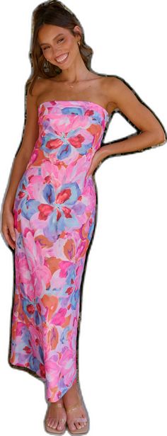 Orange Print, Strapless Maxi, Strapless Maxi Dress, Pink Maxi Dress, Swimwear Cover, Blue Print, Hoodie Top, Pink Orange, Formal Occasion