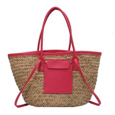 Brand Name: Vinco ClarosShape: BucketGender: WOMENHandbags Type: Shoulder BagsMain Material: StrawOrigin: CN(Origin)Occasion: VersatileStyle: FashionLining Material: PolyesterPattern Type: KnittingNumber of Handles/Straps: SingleInterior: No PocketSize: (30cmHardness: HARDModel Number: big beach bag women handbags brandClosure Type: No zippercolor: yellow brown Sacs Design, Holidays Summer, Summer Handbags, Straw Handbags, Rattan Bag, Straw Bags, Woven Tote Bag, Summer Bag, Top Handle Handbags