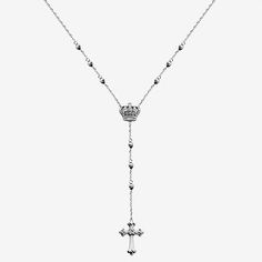 Features: Religious Jewelry, AdjustableJewelry Closure: Spring Ring ClaspLink Construction: SolidSetting: ProngShape: CrossStone Cut: RoundMetal Color: WhiteChain Length: 16 1/2 InchChain Width: 1.15 MillimetersExtender Length: 1 InchPendant Width: 12.5mmMetal: Sterling SilverChain Construction: CableCare: Wipe CleanStone Type: 24 Cubic ZirconiaNecklace Type: Y NecklacesCountry of Origin: Imported Adjustable Silver Cross Necklace With Clavicle Chain, Adjustable Sterling Silver Clavicle Drop Necklace, Adjustable Clavicle Chain Cross Necklace, Elegant Adjustable Clavicle Chain Cross Necklace, Elegant Adjustable Cross Necklace With Clavicle Chain, White Gold Dangle Necklaces With Adjustable Chain, White Gold Dangle Necklace With Adjustable Chain, Elegant Silver Cross Lariat Necklace, Elegant Adjustable Cross Pendant Jewelry