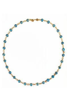 An instant #SeliniSister staple! Our Mati Mati necklace is timeless and fun. Style yours with the Stylelove chain or Grecian chain! Fun, no matter how you style it. Chain Length: 18 inches with 0.25 inch station beadsGold plated brass with glass beads. Blue Beaded Necklaces With Chain, Blue Beaded Necklaces With Delicate Chain And Round Beads, Blue Beaded Necklaces With Delicate Chain, Adjustable Blue Jewelry With Delicate Chain, Blue Charm Necklace With Adjustable Chain, Blue Jewelry With Round Beads Chain, Blue Jewelry With Round Bead Chains, Blue Beaded Chain Charm Necklace As Gift, Adjustable Blue Chain Necklace