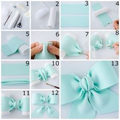 the instructions for how to make a bow with ribbon on it are shown in this screenshot