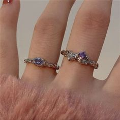 Make an amethyst statement with the Brielle Ring Set. Featuring a beautiful silver-finish and sparkly stones, this set is the perfect way to add a touch of something special to any look. Sparkle with class and express your inner royalty! 📌 Please Note: Items on this page are sold together. When adjusting the ring, please squeeze or expand the ring body slowly and gently. 💎 Materials: 14k White Gold Electroplated Cubic Zirconia 📐 Size: Adjustable Open Design - Size 5+ Lava Texture, Open Design, Open Ring, Ring Ring, Amethyst Ring, Jewelry Pouch, Jewelry Gift Box, Gold Plated Jewelry, Jewelry Plate